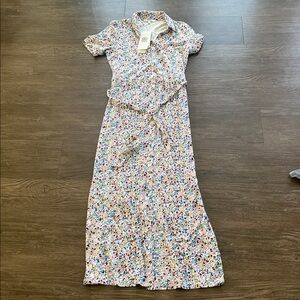 Garcia Floral Maxi Dress with Belt Size XS